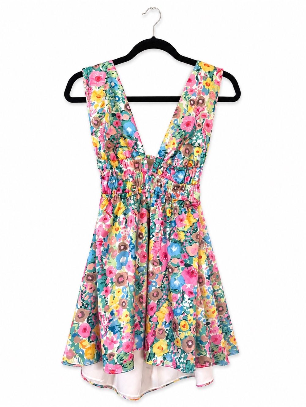 Beginning Boutique Floral Open Back Dress